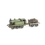 Bing 00 Gauge Table Top electric Locomotive, LNER green 2-4-0 Tank Engine, F, together with a part