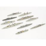 Temple Mead and other makers Naval 1:1200 Scale metal Waterline Models, Charybdis', 'Morning Glory',