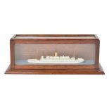 Bassett-Lowke 100 feet-1 inch Waterline Model of 'Atlantis', presented in a wood display case with