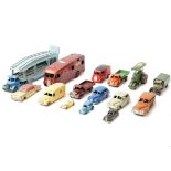 Postwar Diecast Models, a playworn/ repainted group of private and commercial vehicles mostly Dinky,