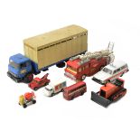 Various Diecast Vehicles, including Dinky Toys Emergency Service vehicles, Britains Magirus Deutz