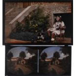 French Autochromes, stereoscopic - 130mm x 60mm, including rural landscapes and groups, one