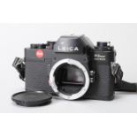 A Leica R3 MOT Electronic SLR Body, black, serial no 1512276, 1979, Leitz Portugal, shutter working,