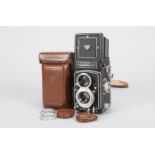 A Rolleicord Vb TLR Camera, type 1, serial no 2630607, shutter working, body VG, with Schneider