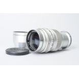A Steinheil Tele-Quinar 200mm f/4.5 Lens, serial no 2007325, Rectaflex-fit, front cap, lens hood,
