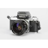 A Nikon F2 Photomic SLR Camera, chrome, serial no 7118767, with Nikkor-N 35mm f/1.4 lens, serial