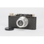 A Black Leica II Camera, serial no. 93082, 1932, shutter working, body P-F, scuffing to top plate