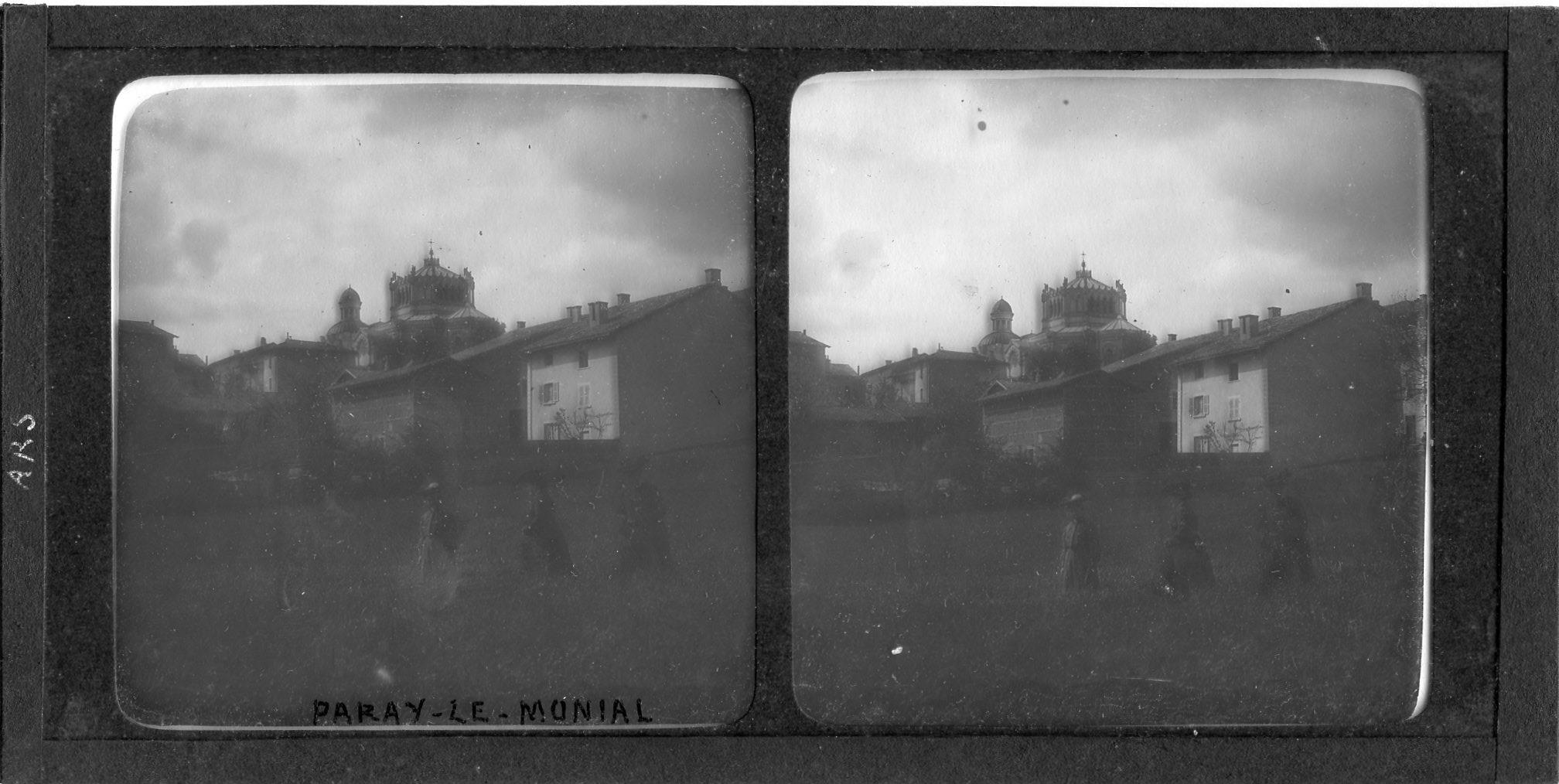 Glass Stereoscopic Monochrome Diapositives, 105mm x 45mm - tourist visit, probably Belgian, to New