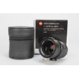 A Leica Summilux-M 50mm f/1.4 ASPH Lens, black, serial no. 3982810, 2004, barrel VG-E, elements VG-