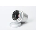 A Zeiss Opton 85mm f/2 T Sonnar Lens, for Contax, serial no 658390, barrel F-G, scratches,
