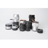 Leitz Extension Tubes and Focusing Mounts, two OUFRO M bayonet extension tubes, a set of five