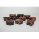 Leitz Camera Cases, ten screw mount camera cases, brown leather, without film reminder window cut-