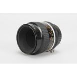 A Micro Nikkor Non AI 55mm f/2.8 AI-S Lens, serial no 717363, barrel G, scratches to filter ring,