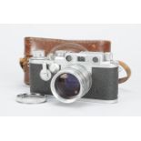 A Leica IIIf Camera, serial no. 537704, 1950/1, black dial, shutter working, self-timer working,