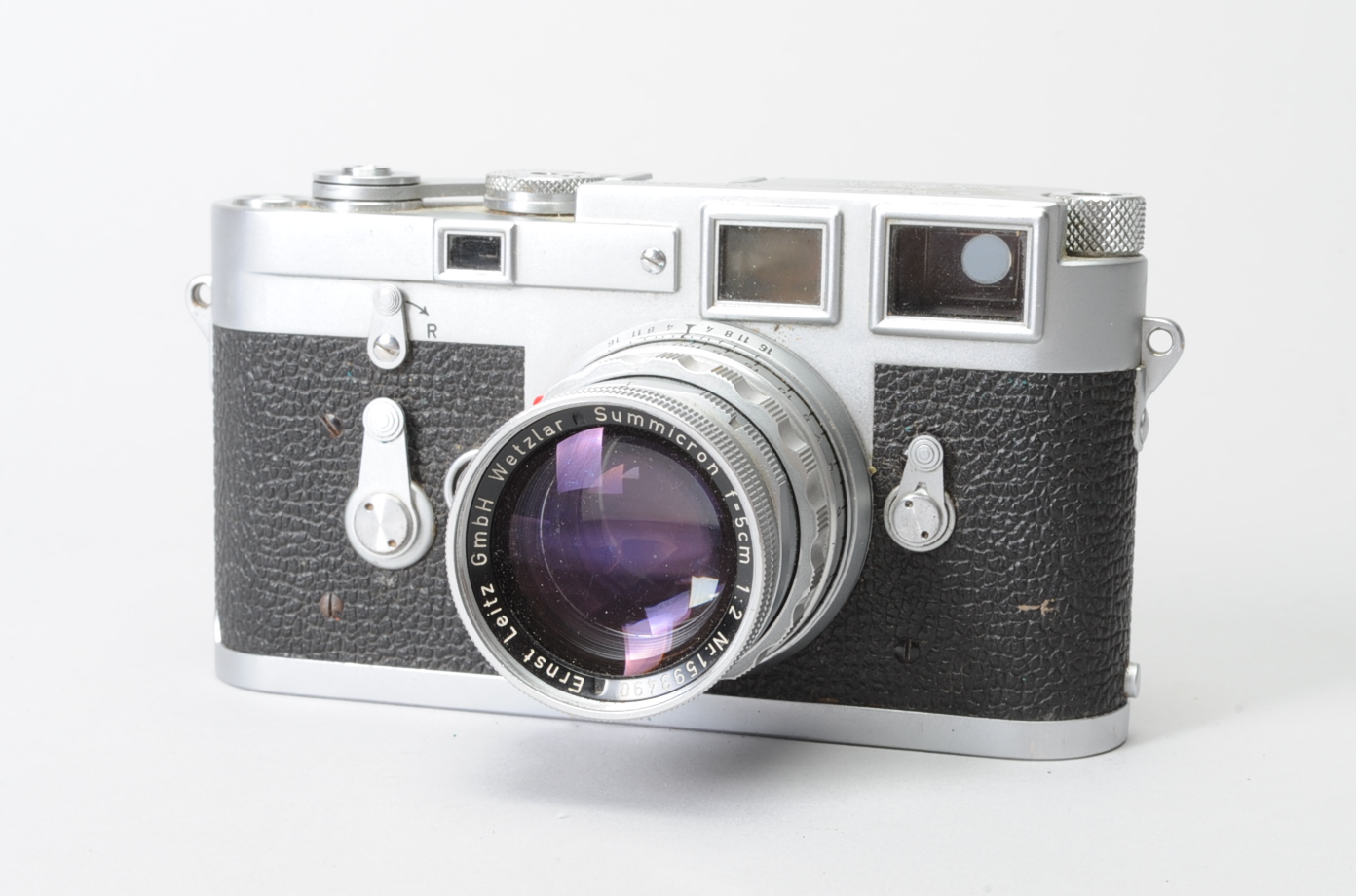 A Leica M3 Double Stroke Camera, chrome, serial no. 838205, 1956, self-timer and shutter working,