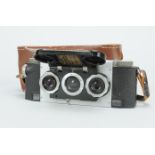 A Stereo Realist Camera, serial no A20566, shutter sluggish on slow speeds, body G, elements F,