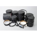 Pentax 6x7 Accessories, a set of Pentax extension tubes with front and rear caps, numbers 1 to 3,