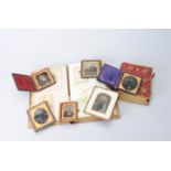 Ambrotypes and an Asprey Carte de Visite Album, 3¼in x 2¾in and other sizes, glass ambrotypes P-