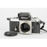 A Nikon F2 Photomic SLR Camera Body, chrome, serial no 7135696, shutter working, timer working, body