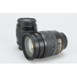 Two Nikon AF Lenses, a AF-S 24-85mm f/3.5-4.5G ED IF lens serial no 2109276, barrel G, wear to