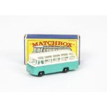 A Matchbox Lesney 1-75 Series 68b Mercedes Coach, turquoise lower body, white upper, BPW, in