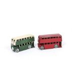 A Pair Of British Diecast Double Decker Buses, thought to be by Agasee, one in dark green and cream,