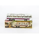 A Dinky Toys 952 Vega Major Luxury Coach, pale grey body, cream interior, maroon side flash, cast