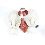 A group of four wall lights, comprising a pair of 20th Century Italian white painted metal examples,