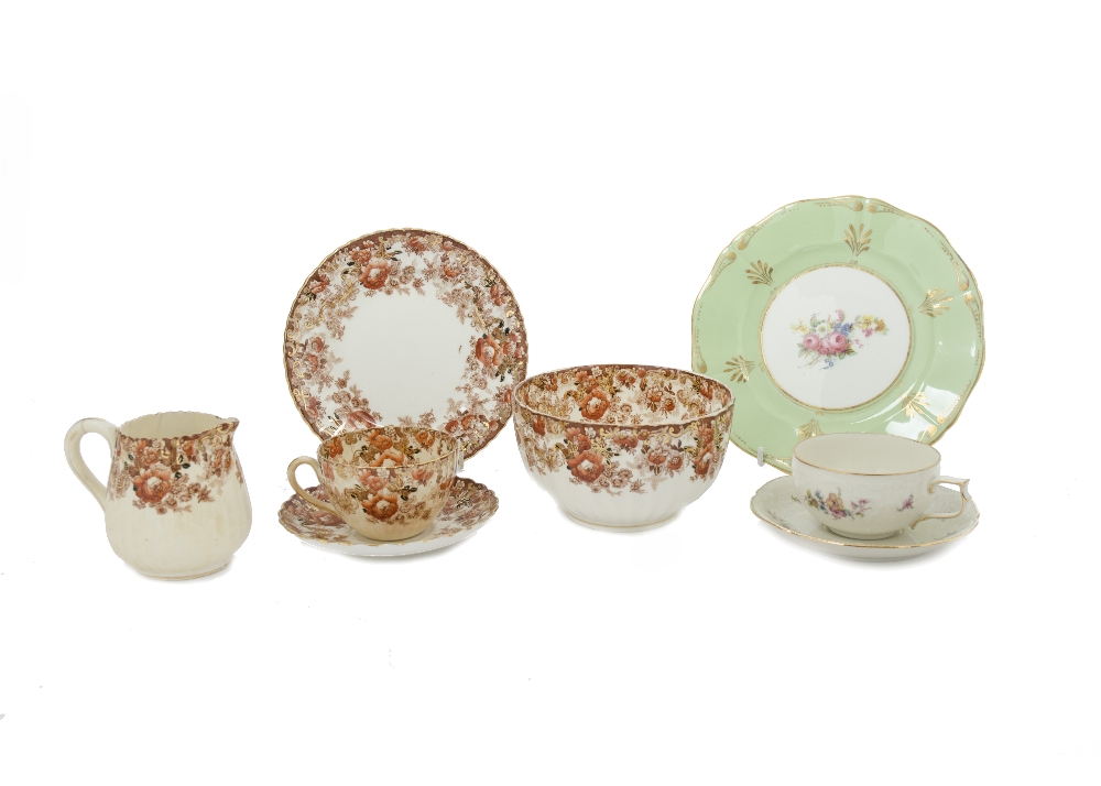 A Rosenthal 'Sanssouci' pattern porcelain part tea service, floral decoration, comprising six cups