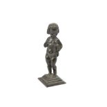 A 20th Century bronze figure of a child, signed 'Marcus Lövblad 1926', together with a copy of the