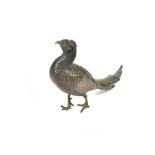 A Franz Xaver Bergman cold painted bronze pheasant, marked 'Geschut', both stamped 'B', numbered