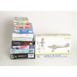 WWII and Later Military and Civil Aircraft Kits, a boxed collection including 1:48 scale Eduard