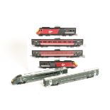 Hornby (China) Virgin and GWR DMU unboxed sets, Virgin Voyager 'Lady in Red' 4-Car set, in base of