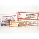 Unmade HO Scale Kit Buildings by Jouef Lima and Others, mostly railway-related structures, including