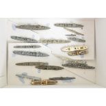 Bassett Lowke or similar smaller 1:1200 Cargo and Naval vessels including Submarines Waterline