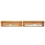 Bassett-Lowke 1:1200 Waterline Models, Illustrious' and 'Essex', both tied into original boxes, VG-