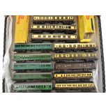 Tri-ang and Kitmaster TT Gauge BR WR and SR Suburban and Main line Coaches, green Suburban (5, one