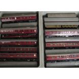 Triang-Hornby OO Gauge LMR Coaching Stock, nineteen LMR crimson coaches including sleeping cars (4),