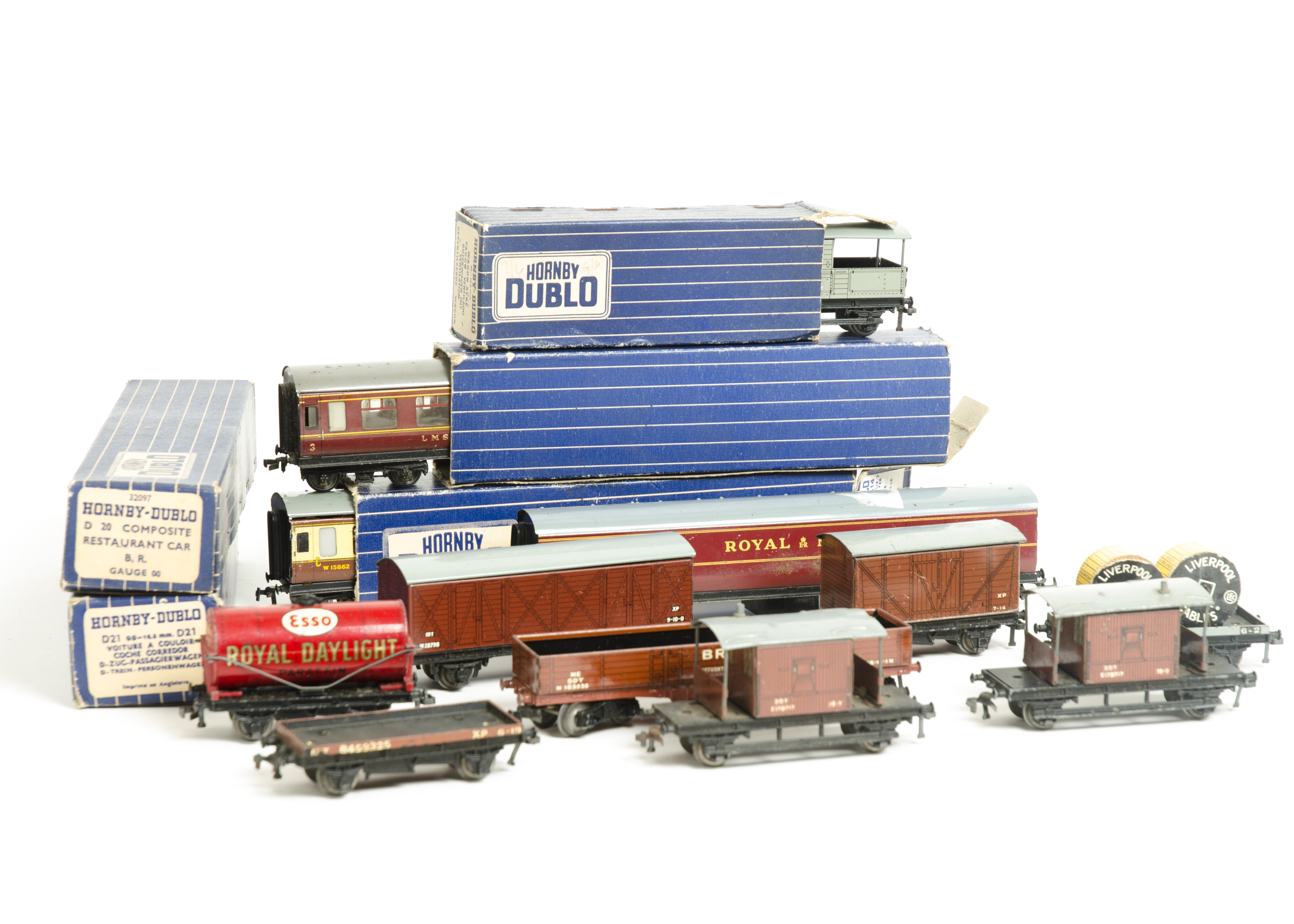 Hornby Dublo 00 Gauge 3-Rail Goods and Passenger Rolling Stock, various goods stock including