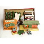 A Chad Valley O Gauge Clockwork Deluxe Train Set and Accessories, the set containing BR blue 4-4-0