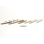 Bassett Lowke and similar 1:1200 Waterline Ship Liner Models, 'Rangitata', 'Europa', 'Orford', '