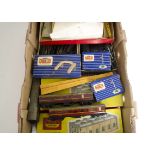 Hornby-Dublo OO Gauge Engine Sheds 2-rail Track and Other Items, a made-up 'double' engine shed with