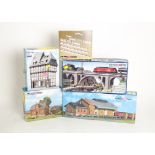 Unmade HO Scale Kit Buildings by Kibri, stations ref 9363 and 9497, goods shed 9462, viadukts 9640/