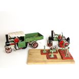 Mamod Live Steam Vehicles and Accessories, an early spirit-fired (green) SW1 steam wagon and