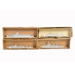 Bassett Lowke 1:1200 French Naval Waterline Ship Models, 'Montcalm', 'Bearn', 'Galissonniere' and '