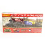 Hornby R1157 West Coast Highlander Train Set, comprising WCR maroon 0-4-0 Saddle Tank, four