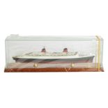 Classic Ship Collection Model, CSC 011 SS 'France', presented in plastic and wood display case, in