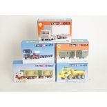 Unmade HO Scale Kit Road Vehicles by Kibri, thirteen assorted HGV trucks/trailers including cement