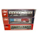 Lima O Gauge Trains, four boxed German (DB) bogie coaches and one unboxed, 10 assorted boxed UK-