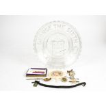 A group of Royal commemorative items including a 1953 Coronation mirror, royal souvenir miniature